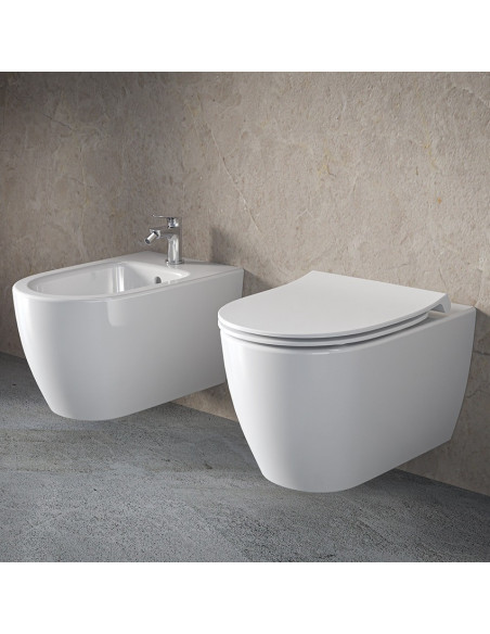 Sanitari Sospesi Ideal Standard I.LIFE O vaso Hydrotwist, bidet e coprivaso rallentato