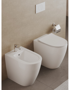 Sanitari filo muro Ideal Standard I.LIFE O vaso Hydrotwist, bidet e coprivaso rallentato