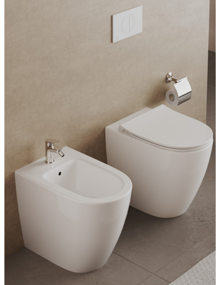Sanitari filo muro Ideal Standard I.LIFE O vaso Hydrotwist, bidet e coprivaso rallentato