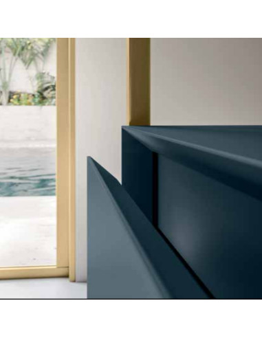 Arbi mobile bagno Code06 Laccato blu lapponia – L 143,2 x P 50,5 cm maniglia cassetto