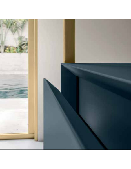 Arbi mobile bagno Code06 Laccato blu lapponia – L 143,2 x P 50,5 cm maniglia cassetto