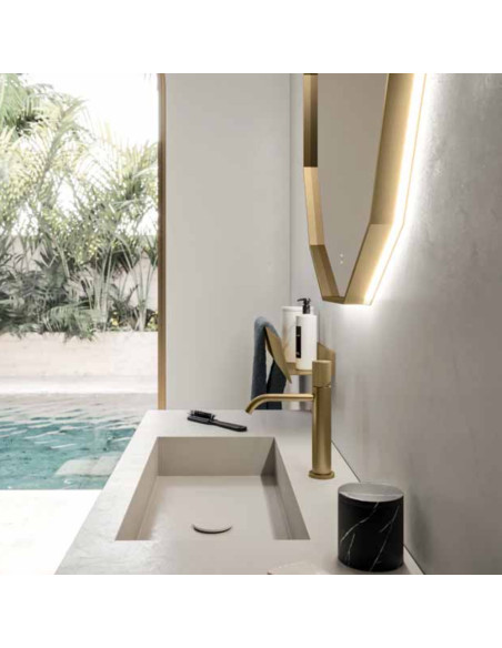 Arbi mobile bagno Code06 Laccato blu lapponia – L 143,2 x P 50,5 cm Specchiera