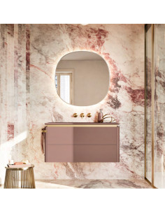 Arbi mobile bagno ALMOND 05 laccato Marsala opaco - L 103,8 x P 50,5 cm