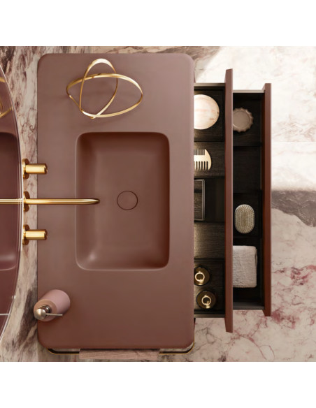 Arbi mobile bagno ALMOND 05 laccato Marsala opaco - Lavabo