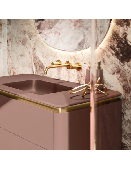 Arbi mobile bagno ALMOND 05 laccato Marsala opaco - Maniglia a Gola