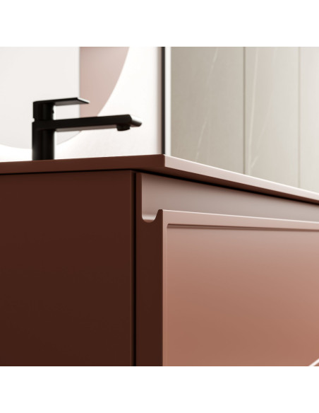 Arbi mobile bagno Decor 01 laccato Tan Pink opaco - maniglia