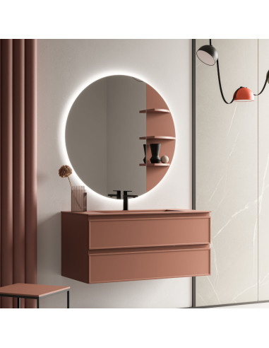 Arbi mobile bagno Decor 01 laccato Tan Pink opaco - L 105 x P 50 cm