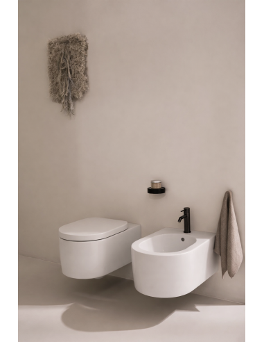 Sanitari sospesi Ceramica Cielo Otis vaso senza brida, bidet e coprivaso rallentato OTVSK+OTBS