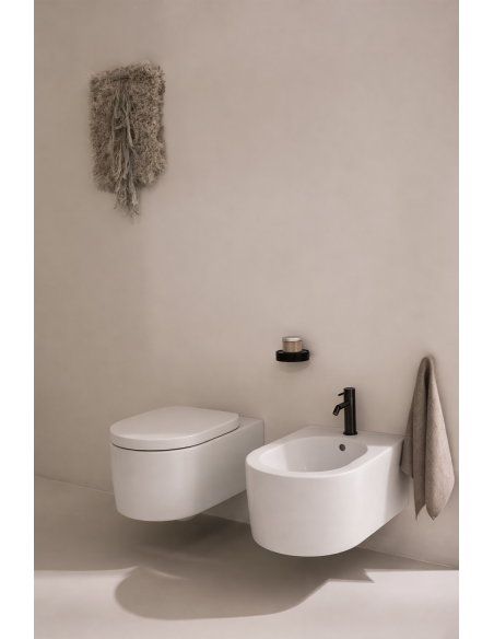 Sanitari sospesi Ceramica Cielo Otis vaso senza brida, bidet e coprivaso rallentato OTVSK+OTBS
