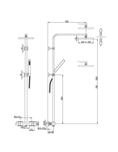 colonna-doccia-paini-quadra scheda tecnica
