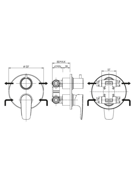 Paini Smart monocomando doccia incasso con deviatore