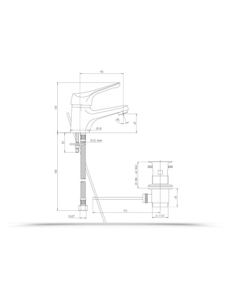Paini Kit Pilot miscelatore monocomando lavabo, bidet e doccia esterno