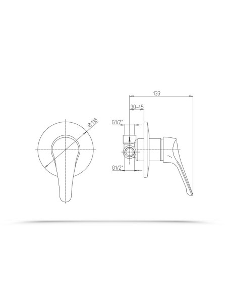 Paini Pilot Kit miscelatore monocomando lavabo, bidet e doccia incasso