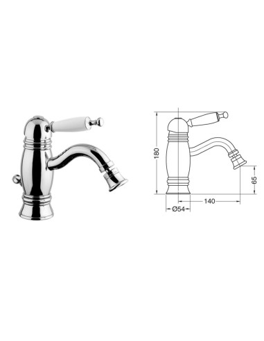 Kit Retrò miscelatore lavabo, bidet e doccia incasso