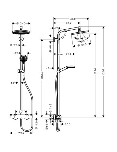 Hansgrohe Crometta S 240 1 jet Showerpipe