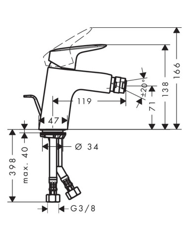 Hansgrohe Logis miscelatore monocomando bidet 70