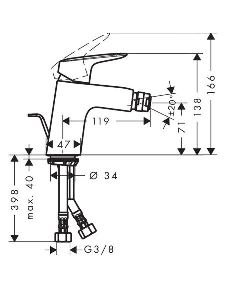 Hansgrohe Logis miscelatore monocomando bidet 70