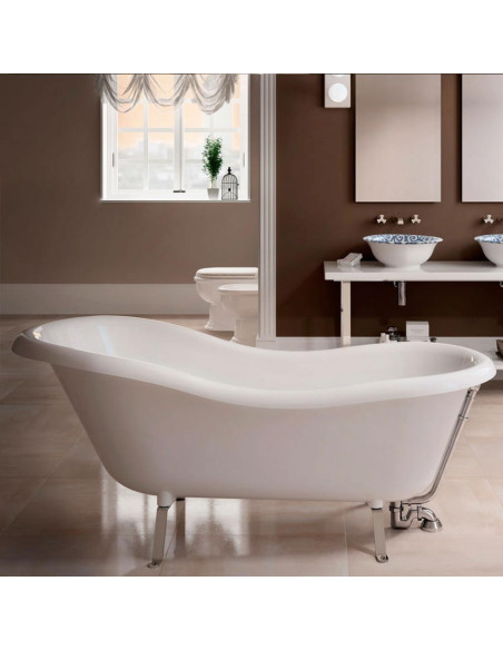 Flaminia vasca Evergreen 160x80xh71con piedi cromo