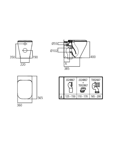 Ideal Standard Tonic II kit filo muro vaso AquaBlade, bidet e coprivaso rallentato