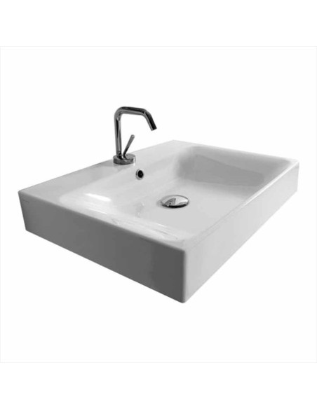 Lavabo in ceramica sospeso rettangolare cm 60 Kerasan serie Cento