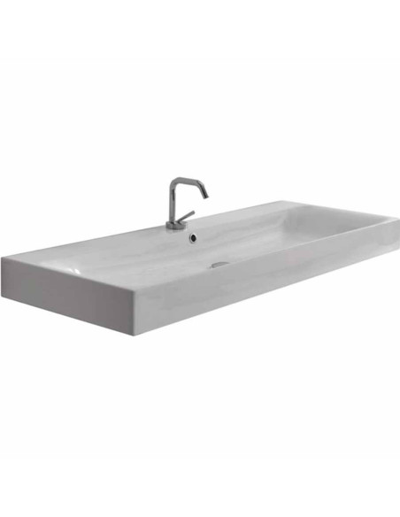 Lavabo in ceramica sospeso rettangolare cm 120 Kerasan serie Cento