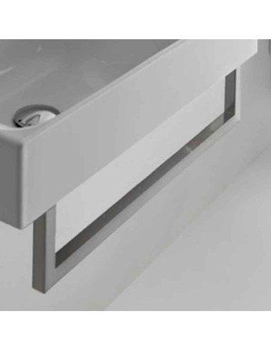 Lavabo in ceramica sospeso rettangolare cm 50 Kerasan serie Cento con portasciugamani frontale o laterale cm.41