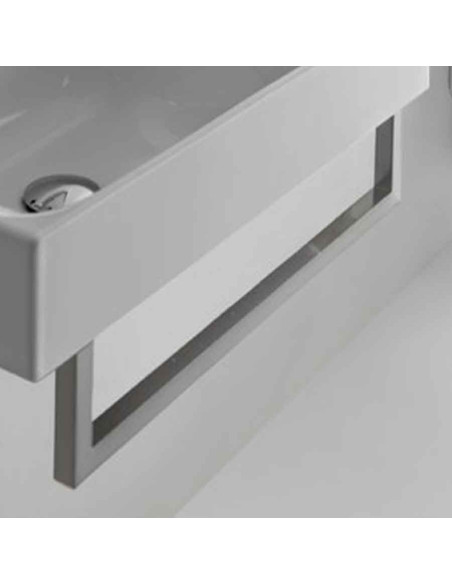 Lavabo in ceramica sospeso rettangolare cm 50 Kerasan serie Cento con portasciugamani frontale o laterale cm.41