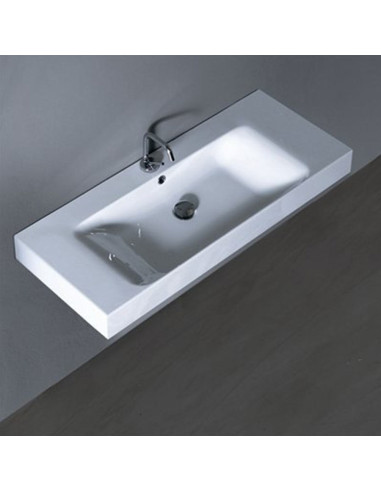 Lavabo in ceramica sospeso rettangolare cm 100 Kerasan serie Cento