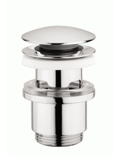 Piletta di scarico click clack da 1"1/4 Universale adatto per ogni tipo di lavabo, con troppo pieno e senza troppo pieno