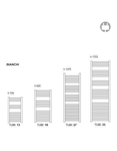 Termoarredo elettrico Lazzarini Cortina bianco con termostato 720x400