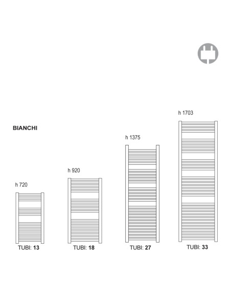 Termoarredo elettrico Lazzarini Cortina bianco con termostato 720x400