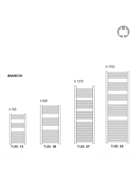 Termoarredo elettrico Lazzarini Cortina bianco con termostato 1375x480