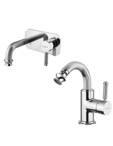 Bugnatese Athena kit monocomando lavabo a parete e bidet