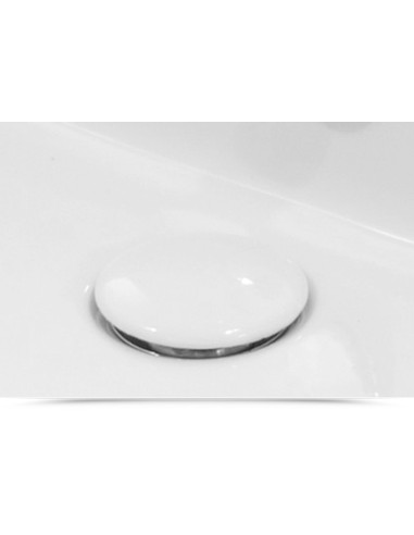 Piletta di scarico click clack con tappo in CERAMICA BIANCO LUCIDO 1"1/4 Universale