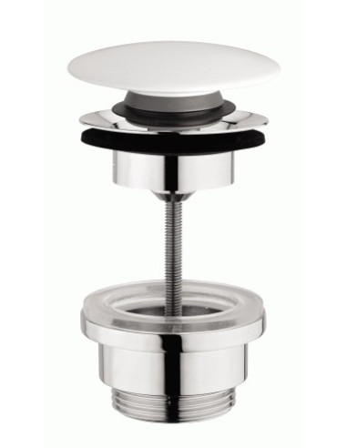 LAVABO DAPPOGGIO CM 58x35 CERAMICA COLORE BIANCO PILETTA DI SCARICO CLICK CLACK COMPRESA 