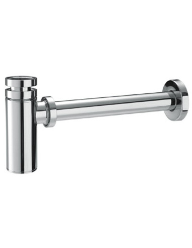 Sifone Tubo di Scarico in Ottone Cromato Tondo per Lavabo Lavandino Bagno  da 1.1/4