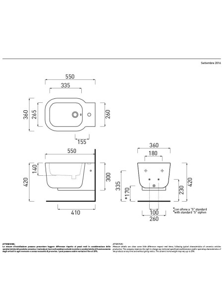 Sanitari sospesi Cielo Cubika vaso bidet e coprivaso rallentato