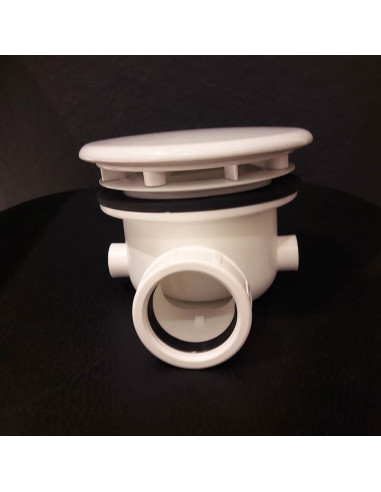 Sifone per p.doccia 90mm coperchio in ceramica bianca