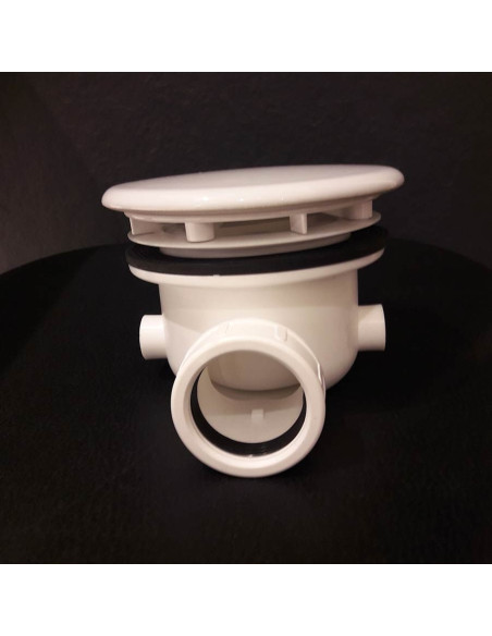 Sifone per p.doccia 90mm coperchio in ceramica bianca