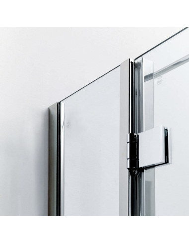 Box doccia Duna con apertura battente con profili inox e cristallo 8 mm Bianchi e Fontana