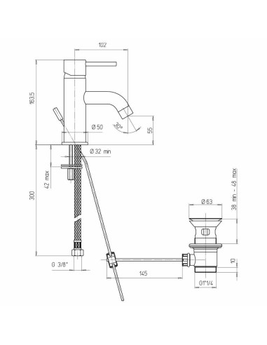 Kit termostatico doccia incasso 1 via con miscelatore lavabo e miscelatore bidet