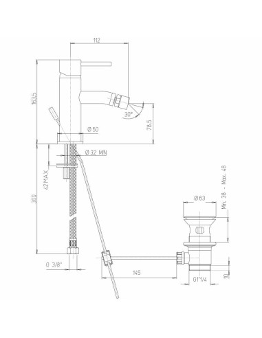 Kit termostatico doccia incasso 1 via con miscelatore lavabo e miscelatore bidet