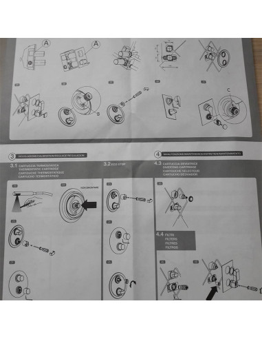 Kit termostatico doccia incasso 1 via con miscelatore lavabo e miscelatore bidet