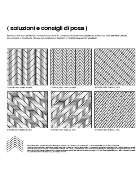 PAVIMENTO MARAZZI TREVERKMUST WHITE SELECTION CHEVRON 73.2X11.8