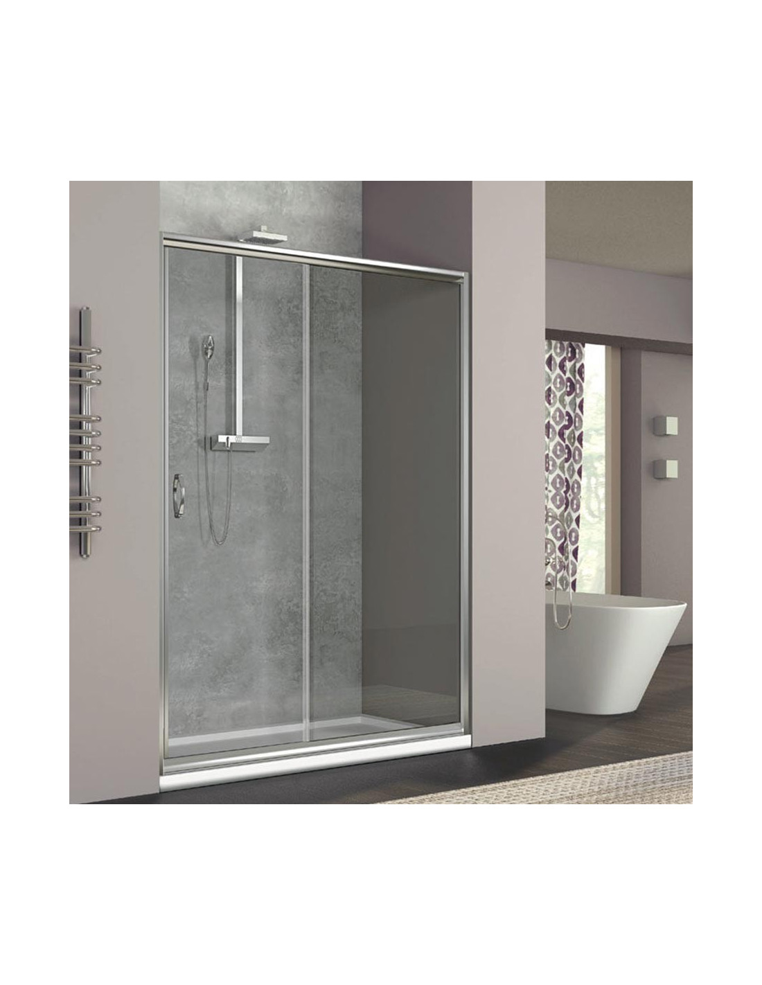 Box doccia per nicchia porta saloon cristallo 6 mm trasparente h