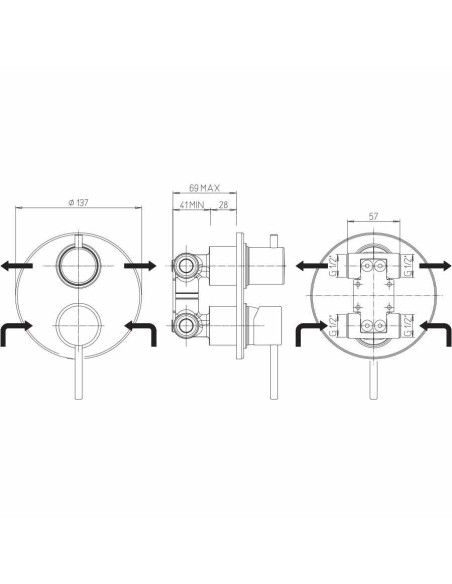 Paini Cox miscelatore doccia incasso con deviatorer scheda tecnica