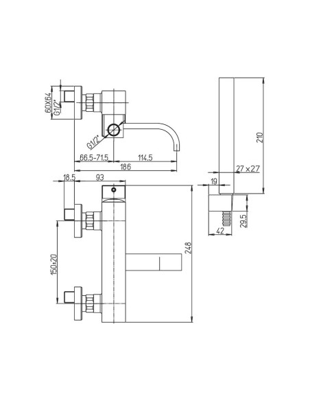 Paini Dax gruppo vasca esterno con doccetta scheda tecnica