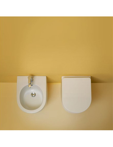 Kerasan Flo filo muro vaso, bidet e coprivaso slim soft close