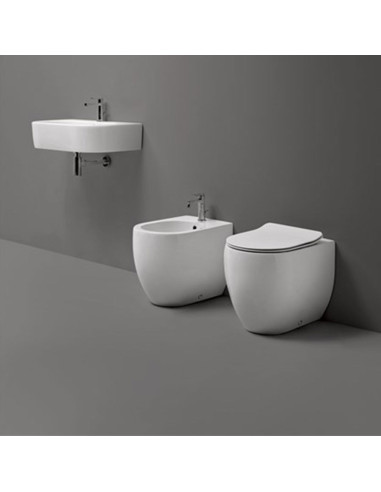 Kerasan Flo filo muro vaso, bidet e coprivaso slim soft close