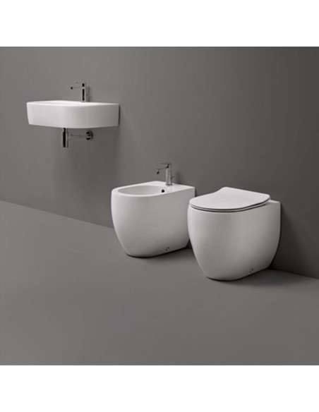 Kerasan Flo filo muro vaso, bidet e coprivaso slim soft close